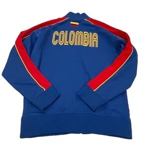 Le Coq Sportif VTG Mens Columbian‎ Team Soccer Jacket; Blue/Red/Yellow; Size S